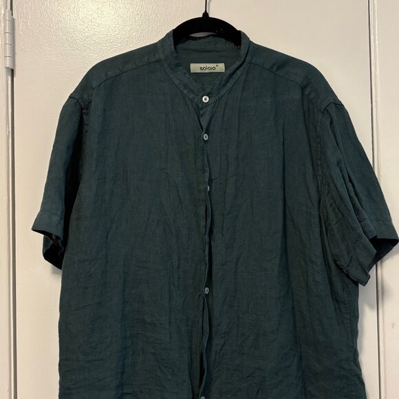 Soloio 100% Linen Short Sleeve Button Down - Picture 2 of 4